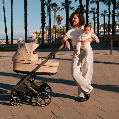Carrinho De Bebê Cybex Balios S Lux Stone Grey (Silver Frame) - Travel System Completo