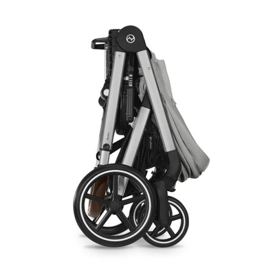 Carrinho De Bebê Cybex Balios S Lux Stone Grey (Silver Frame) - Fechamento Compacto com Uma Mão