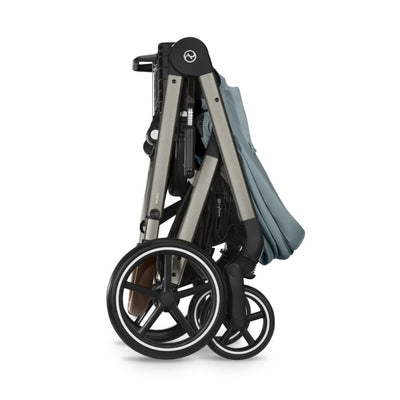 Carrinho De Bebê Cybex Balios S Lux Stormy Blue (Taupe Frame) - Fechamento Compacto com Uma Mão